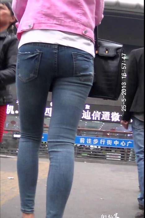 [街拍客视频]jx0157 性感高跟牛仔紧身裤美女